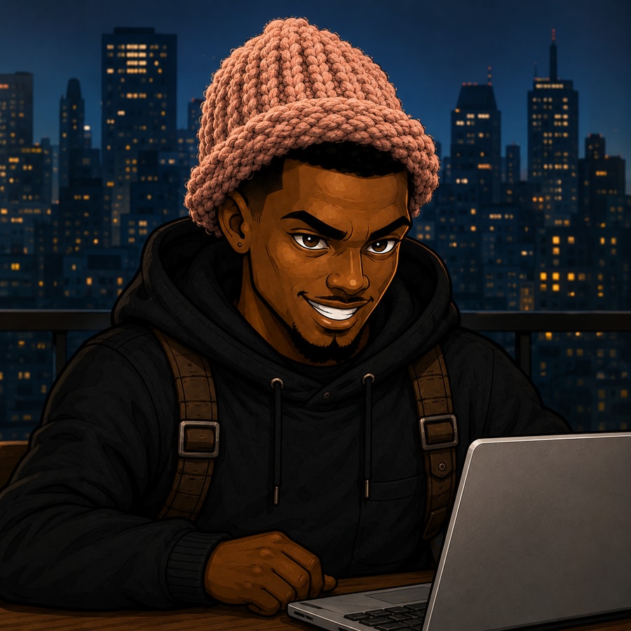 Ansem wearing WIF's chunky knit beanie